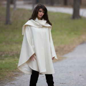 Winter White Wool Cape